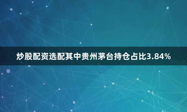 炒股配资选配其中贵州茅台持仓占比3.84%