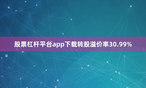 股票杠杆平台app下载转股溢价率30.99%