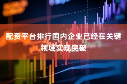 配资平台排行国内企业已经在关键领域实现突破